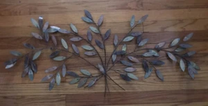 MCM 39" TREE WALL ART HANGING METAL LEAVES COPPER BRASS - Picture 1 of 9