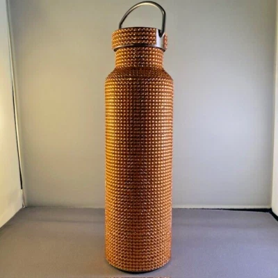 Orange Diamond Bling Water Bottle Glitter Rhinestone Stainless Steel Vacuum - Image 1 of 4