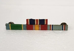 WW2 WWII USMC US Army Airforce Campaign 4 Ribbon Bar Pin Back Obsolete - Picture 1 of 6