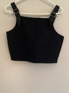 Topshop Black Buckle Strap Crop Top Buckle Detail Bralette size 10 BNWOT - Picture 1 of 5