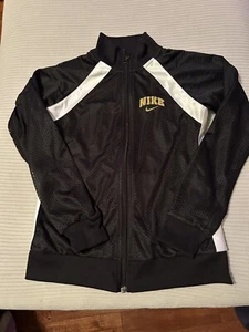 NIKE Jacket Black White Gold Youth L Lightweight Mesh Full Zip 357560-010 - Picture 1 of 6
