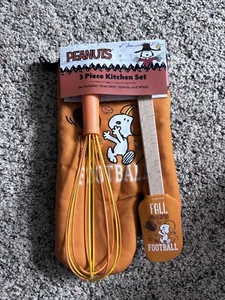 Peanuts Fall Means Football Snoopy Ofenhandschuhe Spatel & Schneebesen Neu mit Etikett - Bild 1 von 3