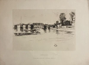 James McNeill Whistler CHELSEA Original 1882 Fotograbado El Diario de Arte Virtud - Imagen 1 de 4