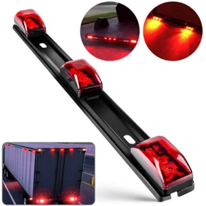 Barra de luces LED rojas de acero inoxidable para camión barco remolque marcador luces de separación 14" - Imagen 1 de 9