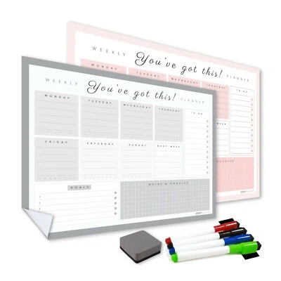 Sticky Weekly Planner, Dry Wipe Wall Planner Self Adhesive Daily Dry Erase - Image 1 of 3