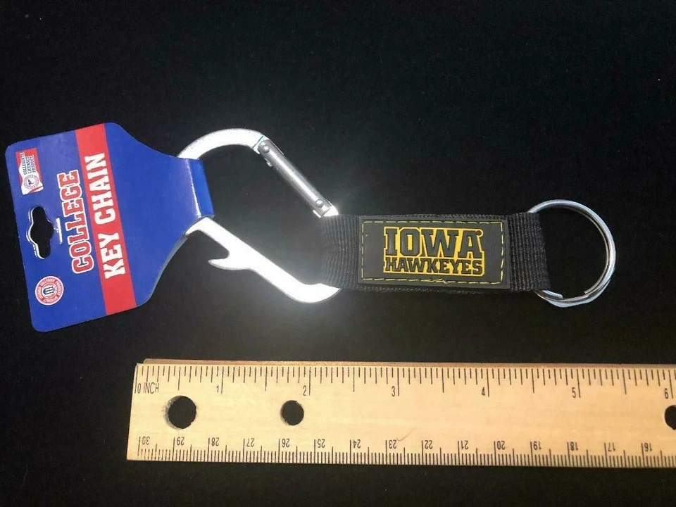  NEW Iowa Hawkeyes Carabiner / Bottle Opener Heavy Duty Key Chain - NICE! - Image 1 of 1