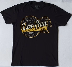 LES PAUL Guitars Size Medium Black T-Shirt - Picture 1 of 4