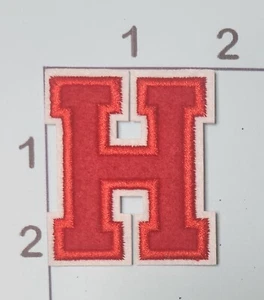 Letter "H" Patch Red 2" Embroidered Edge Iron on Alphabet - Bild 1 von 1