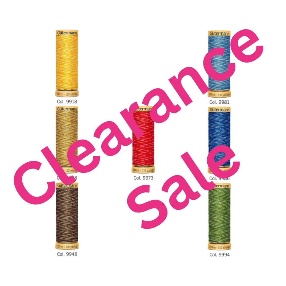 Pack Gütermann Cotton Multicolour 100m - Pack of 7 Colours Sewing Thread SPOOLS - Image 1 of 1