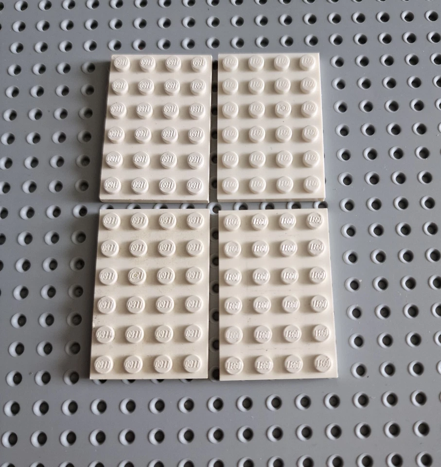 LEGO Platte Bauplatte Basisplatte flach 4 stk Weiß 4x6 White Plate 3032 R2 - Bild 1 von 1