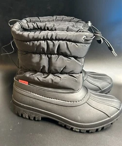 Chooka Women's Black Nylon Puffer Insulated Defender Repellent Snow Boots size 9 - Picture 1 of 4