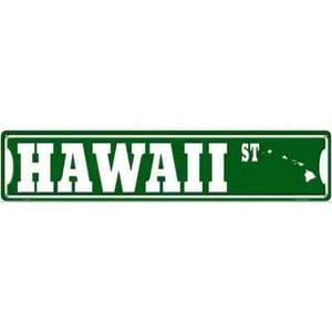 Hawaii St Silhouette 3"x12" metal street sign plaque Home Door Garage Wall Decor - Picture 1 of 1