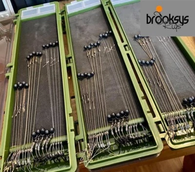 BROOKSY 🎣 Carp Fishing Rig Box – 20 Pre-Tied Ronnie Blowback Hair Rigs IQD Ready Made
