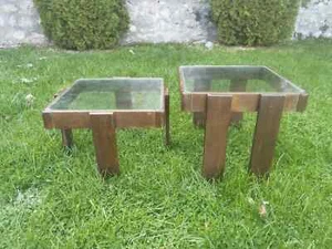 Art Deco vintage nesting tables, 1970s cubism art deco nesting coffee tables - Picture 1 of 8