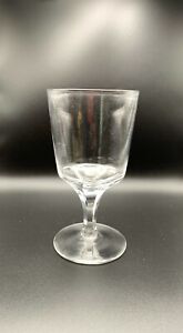 Antique flint glass clear goblet wine glass clear cut stem rings Simple design