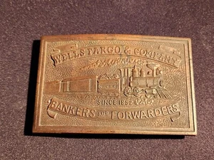 Vintage Wells Fargo & Co Bankers & Forwarders Brass Chicopee Belt Buckle - Picture 1 of 6