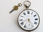 Antique solid sterling Silver pocket watch fusee 1825 English Ticking well
