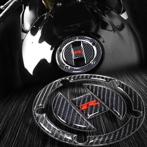 Real Carbon Fiber Gas Tank Fuel Cap Cover Guard Logo Pad 04-23 GSXR-600/750/1000 - Picture 1 of 4
