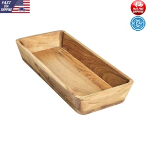 Acacia Wood Oval Bowl Durable Versatile Kitchen Dining Decorative Serve Fruits - Picture 1 of 7