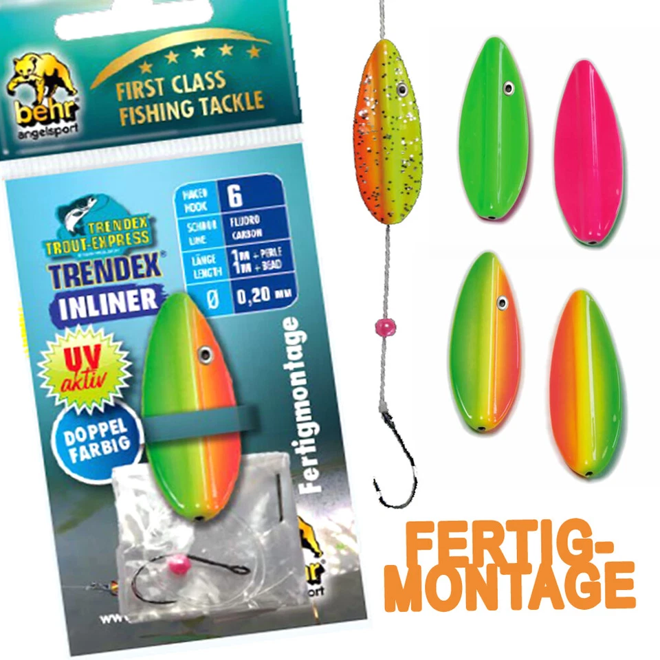 Spoon Inline | Fertigmontage | UV-Aktiv | Vorfach 100cm | 3,8g | Spoons Forellen - Bild 1 von 1