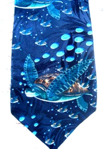 Endangered Species Mens Silk Neck Tie~  Sea Turtles~ Made in the USA! - Picture 1 of 6