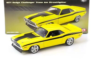 1:18 ACME 1971 Dodge Challenger Trans Am Streetfighter CHICAYNE Giallo - Immagine 1 di 4