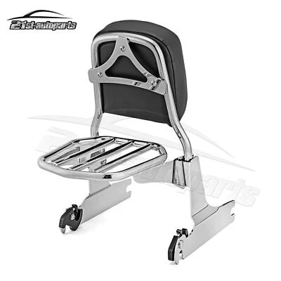 Passenger Backrest Sissy bar+Luggage Rack fit for Harley Softail Deluxe FLSTN - Image 1 of 4