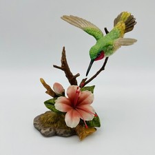 1989 Ruby Throated Hummingbird on Azalea Maruri Porcelain Figurine