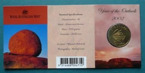 2002 Year Of The Outback One Dollar Uncirculated Coin Mintmark C - Picture 1 of 1