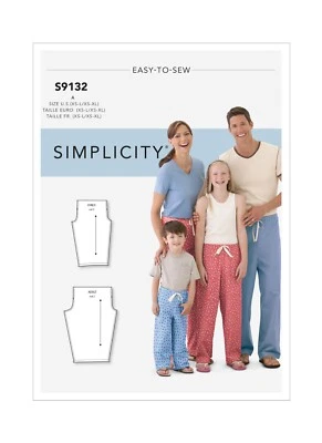 SIMPLICITY 9132 CHILD'S TEENS & ADULTS PANTS Sewing Pattern Easy to sew - Image 1 of 3