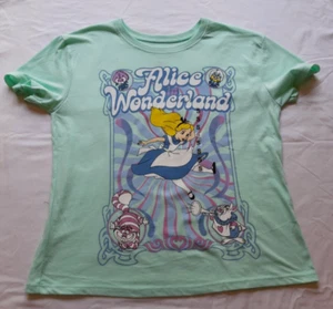 Disney Alice in Wonderland t shirt Small lime green lightweight NWT - Picture 1 of 6