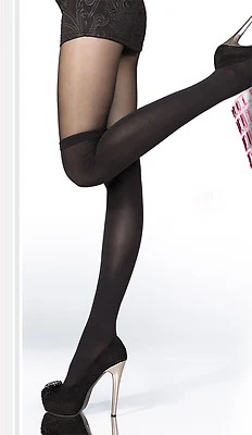 Strumpfhose Overknee Optik Muster 40DEN alle Farben Gr.S,M,L - Bild 1 von 4