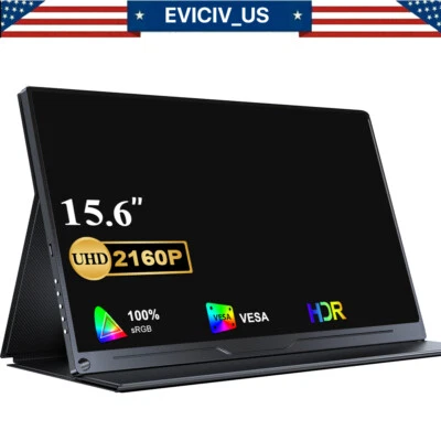 EVICIV 15.6" 4K Portable Monitor Upgraded IPS HDR 2160P Eye Care Screen USB C US - Image 1 of 4