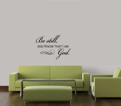 BE STILL AND KNOW THAT I AM GOD FAITH QUOTE DECAL STICKER VINYL WALL ART  HOME  - Image 1 of 2