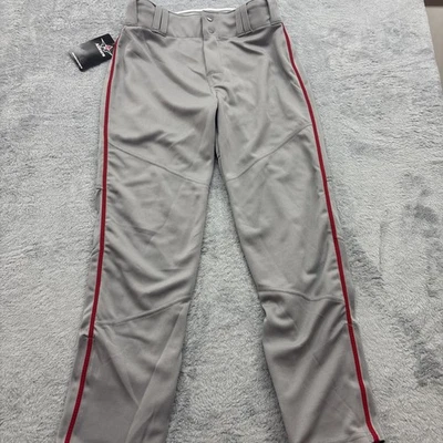 Calça longa de beisebol Alleon Athletic Boys Crush, cinza/vermelho, juvenil grande - Imagem 1 de 4