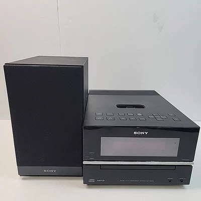 Sony Micro HiFi Stereo, ipod, AM/FM, CD, Aux. HCD-BX20i, TESTED one speaker - Image 1 of 4
