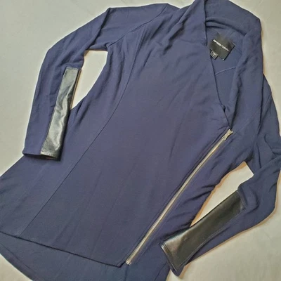 Chaqueta Fifteen Twenty para mujer talla S drapeada frontal cremallera completa parche de cuero de cordero Foto 1 de 4