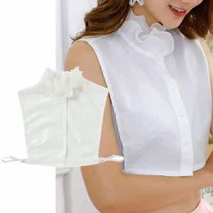 ! Damen Falscher Kragen Krageneinsatz Blusenkragen Gefälschte Ärmel Abnehmb R0C9 - Bild 1 von 2