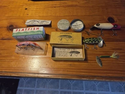Винтажные рыболовные приманки Fred Arbogast Jitterbug, Flatfish и другие. - Изображение 1 из 4
