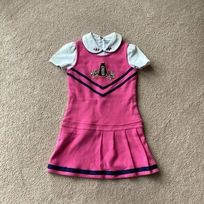 HARTSTRINGS GIRLS 5 DRESS, SHORT SLEEVED TOP, SLEEVELESS DRRSS WITH” CHEER”FRONT - Image 1 of 4