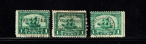 1920 U.S. Pilgrim TerCentenary 1c Green "Mayflower" Lot of 3 Sc#548 Slogan City - Picture 1 of 1
