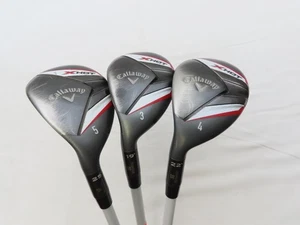 Used LH Callaway X Hot Hybrid Set 3H+4H+5H Callaway X-Hot Stiff Graphite Shafts - Picture 1 of 5
