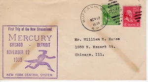 New York Central -The Mercury-First Trip Commemoration w/RPO Mark 1939 - Picture 1 of 1