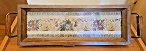 Wooden Tray w/Antique 1837 German Micro Bead Work Under Glass History Incl. - Picture 1 of 18