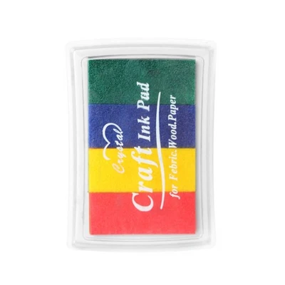 Craft Rainbow Finger Ink Pads Stamps Partner DIY Multicolor Craft Stamp Pads Kit - Image 1 of 4