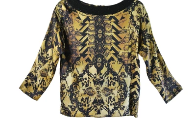 NUEVA Blusa Etro Cuello Cuentas Mezcla Seda en Multi - Talla 38 #T3366 Foto 1 de 4