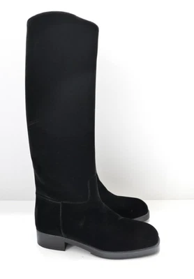 Chanel Fall 2018 Velvet CC Riding Boots New w/Dustbag 38 - Image 1 of 4