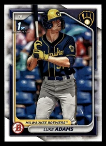 Luke Adams 2024 Bowman Prospect 1st #BP-50 Milwaukee Brewers Rookie *024 - Picture 1 of 2