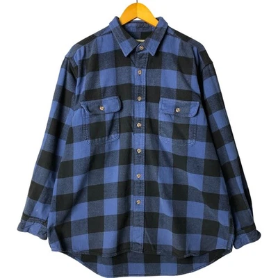 Used FIELD and STREAM buffalo check long-sleeve heavy flannel shirt size XL ... - Image 1 of 4