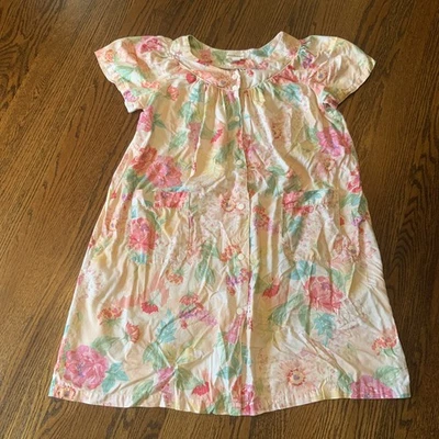 De Colección Miss Elaine Vestido Casa Vestido S Frente a Presión Rosa Floral Manga Corta Casa de Campo Foto 1 de 4